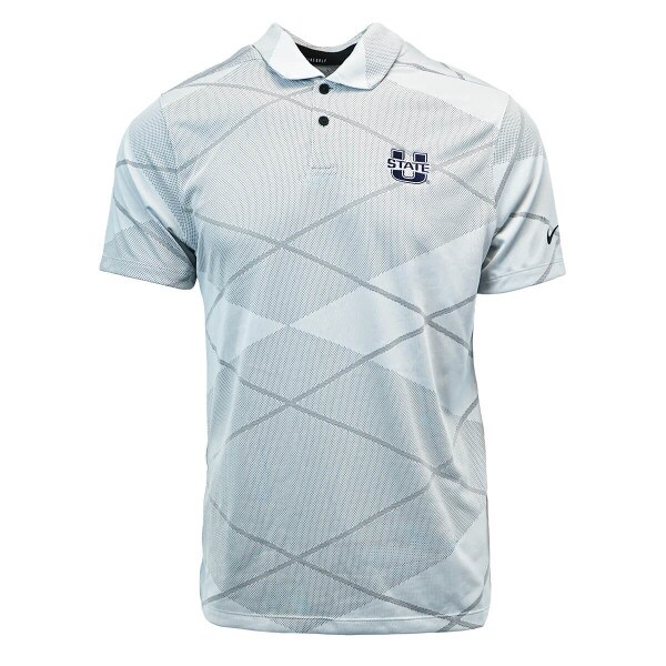 Gray Geometric U-State Breathable Men's Polo